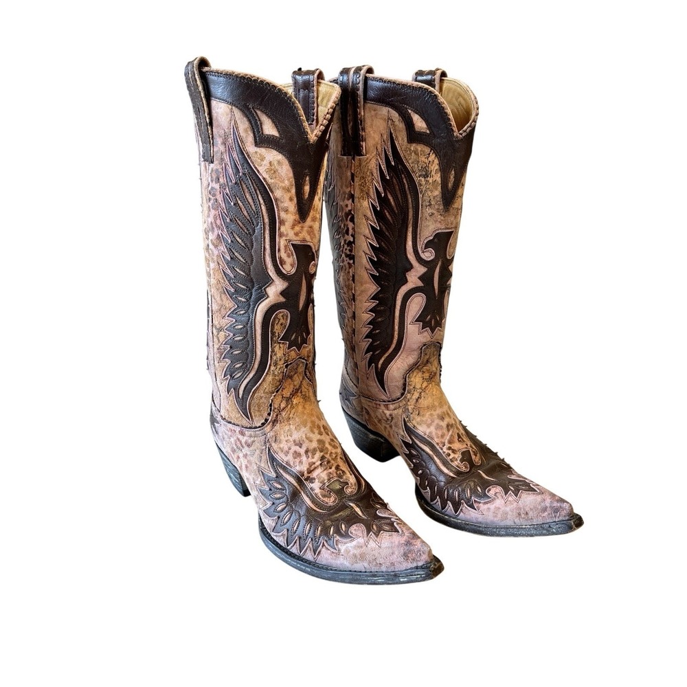 Old Gringo  Double Eagle Tall Pointed Toe Dusty Rose Brown Cowboy Western Boot 8